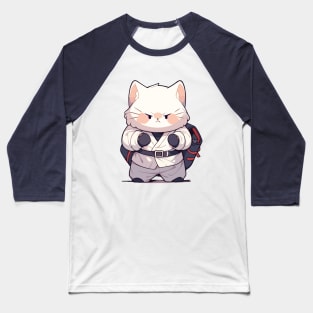 Samurai cat Baseball T-Shirt